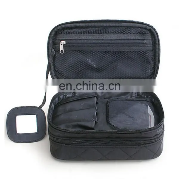 Cosmetic Makeup Bag Double Layer Travel Toiletry Bag Organizer With Mirror photo-2