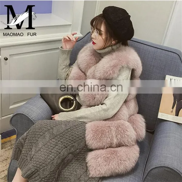 2016 New Fashion Women Luxury Vest Hot Sale Lady Vest Real Fox Fur Waistcoat photo-2