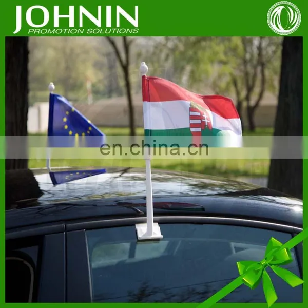 Cheap Promotional Polyester Window Custom Car Flag With Plastic Pole photo-2