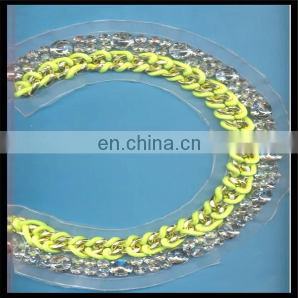 Acrylic Stones and Plastic Cord Beade Round Neckpiece/neck Design/neckline