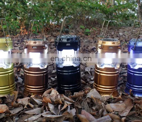 300lm Solar USB Battery Q5 LED Flashlight Retractable Metal Hook Night Party Camping Lamp photo-3