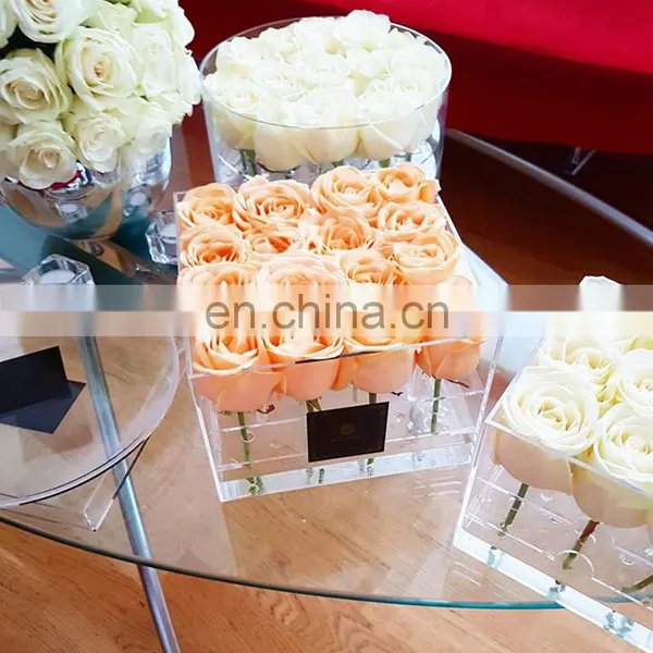 Beautiful Clear Acrylic Box Preserved Flowers