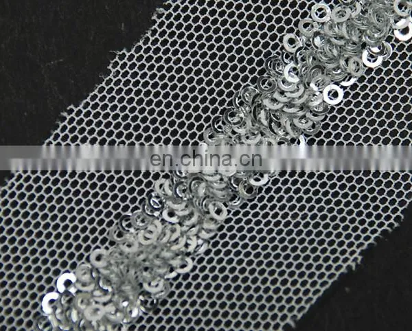 Beautiful Italy Design Sliver Sequin Mesh Lace Trim for Clothes photo-2