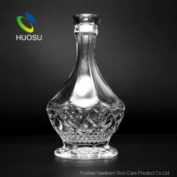 Huosu Leading Manufacturer Crystal 750ml Glass Bottle Liquor Vodka With Crystal Stopper photo-2