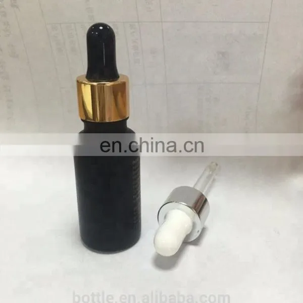 1oz Black Boston Round Glass Bottle With Pipette photo-2