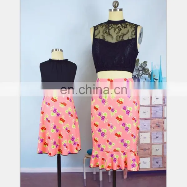2019 Summer Lace Neckline Family Clothes Set Wholesale Mommy And Me Dresses (this Link for Girls,1-12years) photo-3
