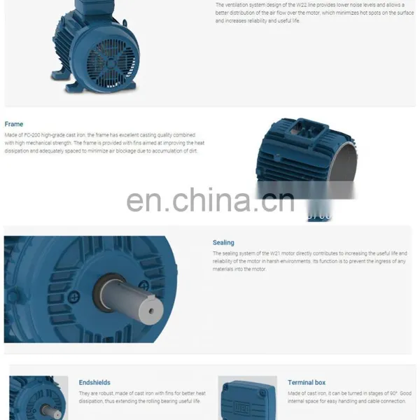 China Factory Seller Weg Explosion-proof Motor Engine High Quality Brand 15kw 160l Iron Casing Ie3 Efficiency Squirrel Cage photo-6