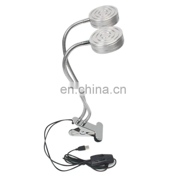 2018 New LED Grow Light, 14W Indoor Flexible Gooseneck Plant Growth Clip Light With USB Port Double Head photo-3