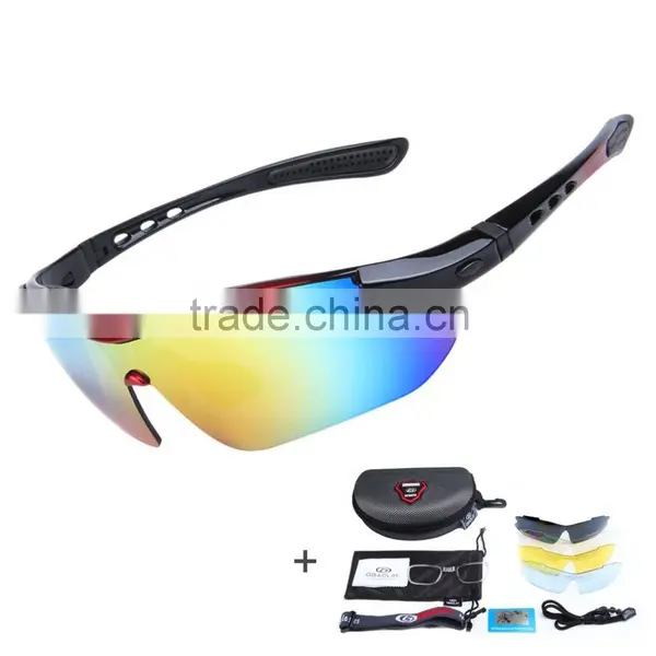 Polarized Sports Sunglasses With 5 Interchangeable Lenses for Men Women Cycling Running Glasses photo-4