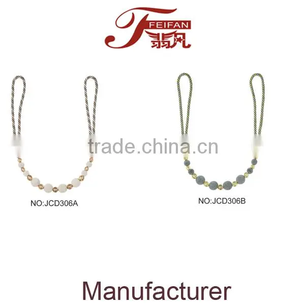 JCB303 Metal Curtain Tiebacks Wall Hook Handmade Curtain Tassels photo-6
