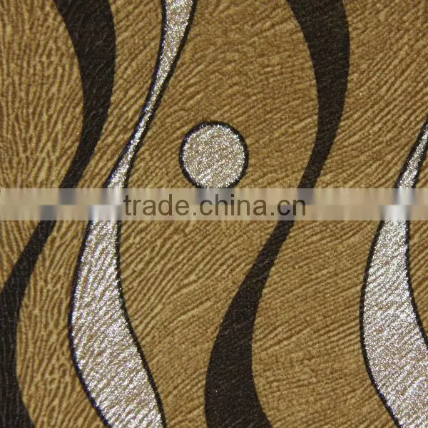 Printed Spray Flock Fabric With Silver Foil Sofa Fabric Easy to Clean photo-2