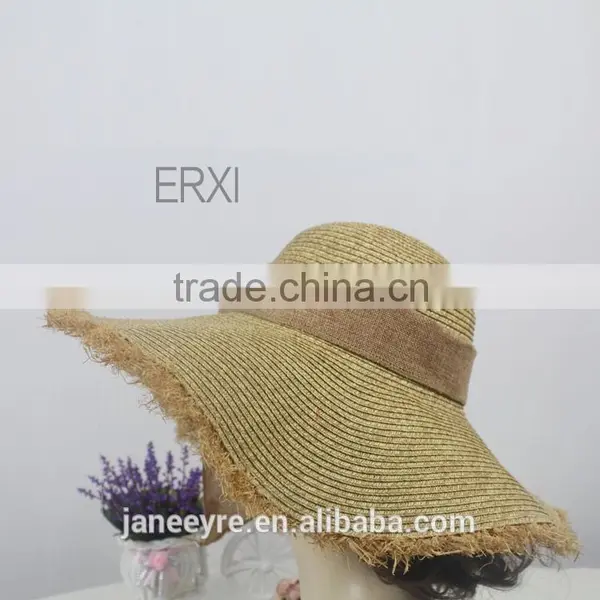 New Design Cheap Promation Straw Hat to Sinamay Bowknot Decorate photo-5