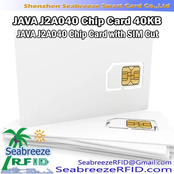 JAVA J2A040 Chip Card 40KB, JAVA J2A040 Chip Card With SIM Cut