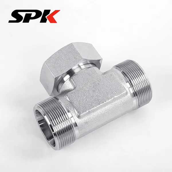 Carbon Steel Fitting, Hydraulic Oil Tube Ferrule Tee Transition Fitting, Ferrule-Type With One End Internal Thread, BC Union, Stainless Steel photo-5