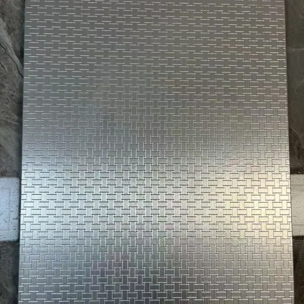 Silver‑Grey Woven Embossed Block‑board, Light‑Luxury Paint‑Free Decor Panel for Wardrobe, Cabinet Doors & Wall Panelling