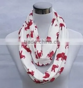 Greek Red White Animal Elephant Infinity Scarf Circle Scarves Ring DST Delta Sigma Theta Scarf Inspired Gift photo-4