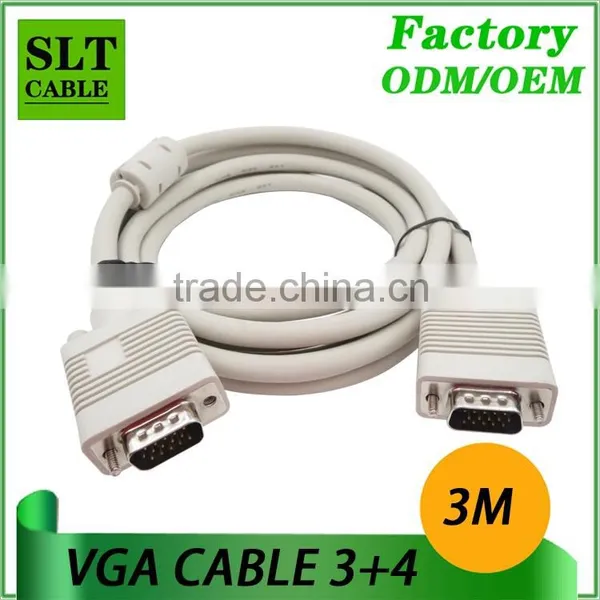 SLT Wholesales 3M VGA Cable Male to Male for Computer Projector Laptop Monitor HDTV Etc Multimedia