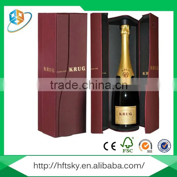 Golden/ Silver Hot Stamping Logo Luxury Red Wine Storage Box