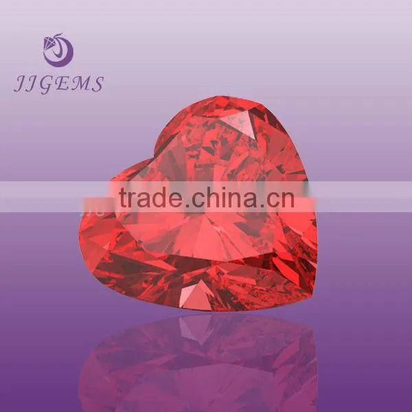 2014 China Hot Sale 5mm Big Red Glass Heart Gems