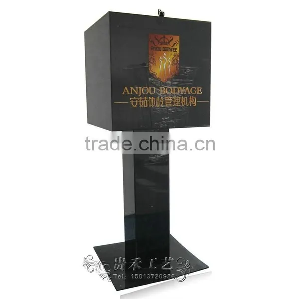 GH-RJ006 High Grade Hot Sale Black Donation Money Box With Lock , Professional Acrylic Donation Box photo-3