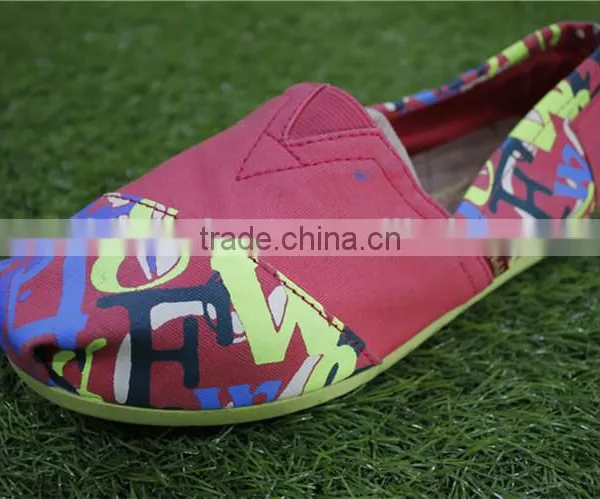 The Letter Printing Leisure Canvas Stock Shoes photo-3