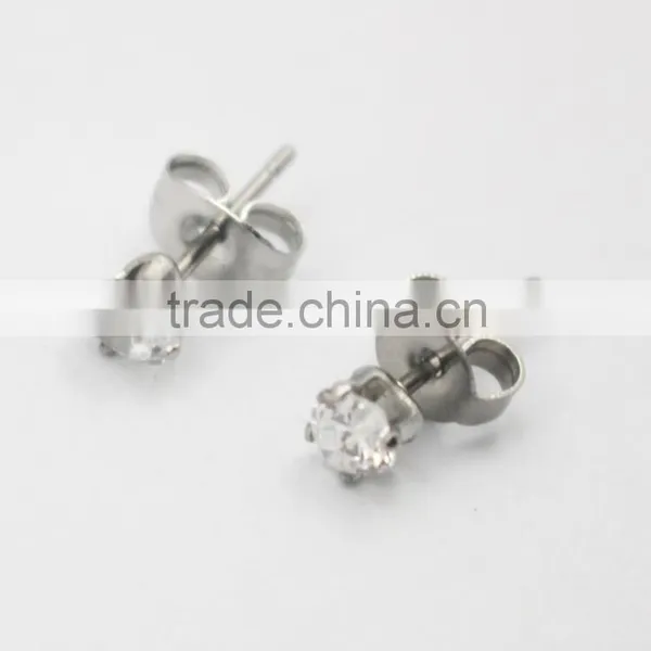 Trendy Steel Earring Studs With Clear Crystal Office Lady Stud Earring With Heart Crystal photo-2