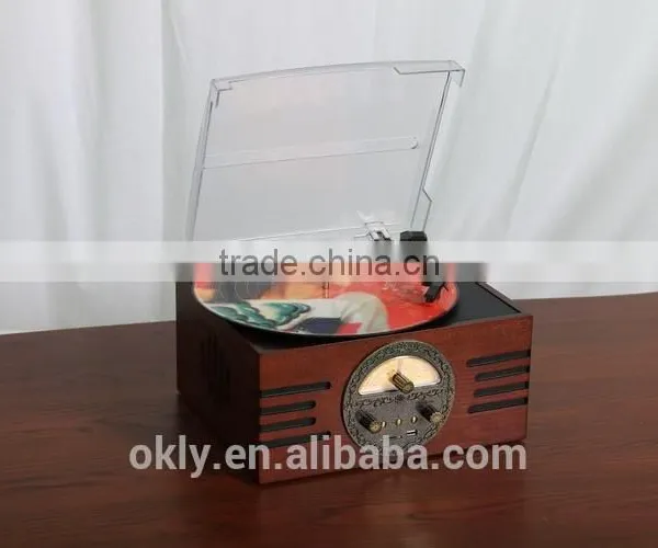 2015 New Wooden Turntable Player With USB/SD/MMC Card Reader photo-3