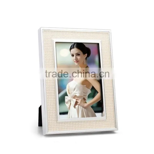 2015 Hot Design Desktop Rectangle Shaped 10 Inch Pearl Photo Frame for Wedding photo-2