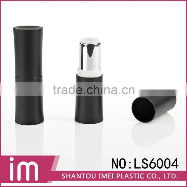 Round Empty Matt Balck White Clear Unique Lipstick Tube photo-3