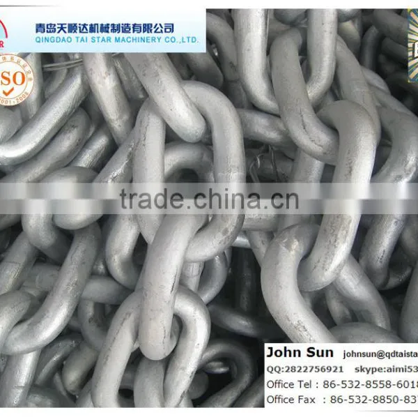 High Quality U2 Hot Dip Galvanized Studless Link Anchor Chain for Marine