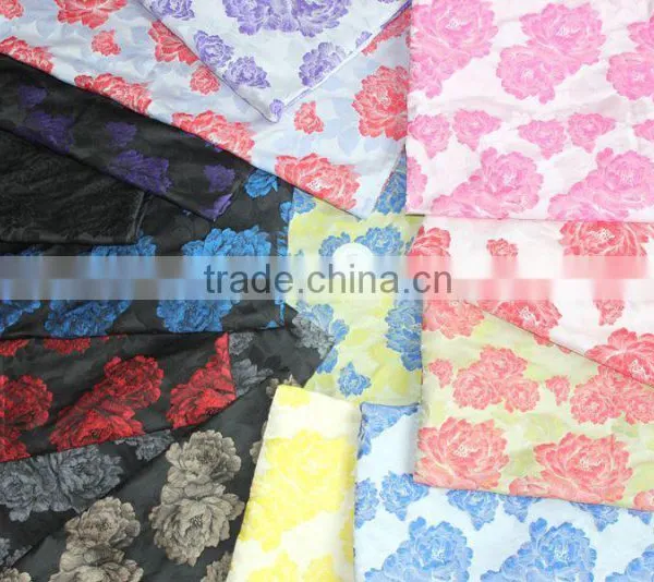 Polyester Flower Jacquard Fabrics 3D Reality Flower Jacquard Fabrics for Girls' Dresses