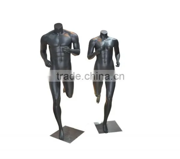 Black Matte Muscle Fiberglass Stand Mannequin Sport For Sportwear Display photo-6