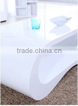 Elegant Shape Design Wooden White High Gloss Coffee Table,Tea Table photo-5