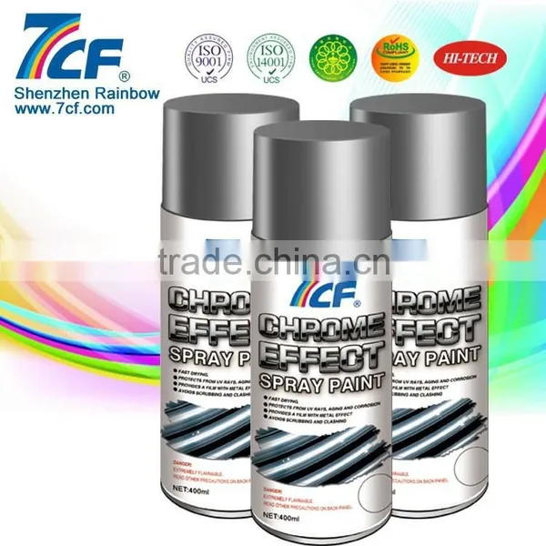 2015 High Quality Rainbow Fine Chemical Brand 7CF 400ml Acrylic Fast Dry Chrome Aerosol Spray Paint photo-2