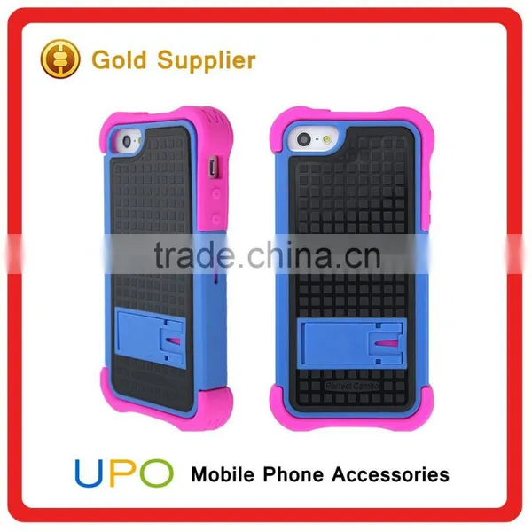 [UPO] High Quality Rubber Combo Armor Mobile Phone Cover Case for IPhone 5 With Kickstand photo-6