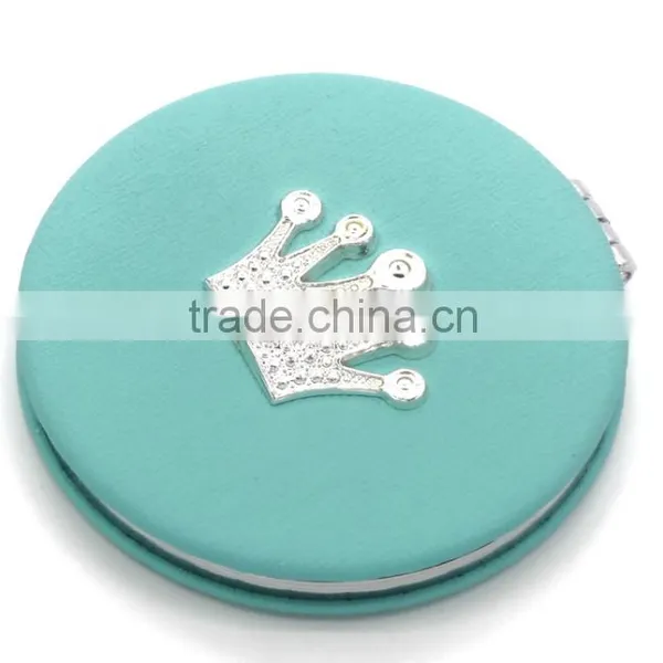 Homestar Customized Crown PU Compact Mirror With Magnet Closure With Compact Miror photo-2