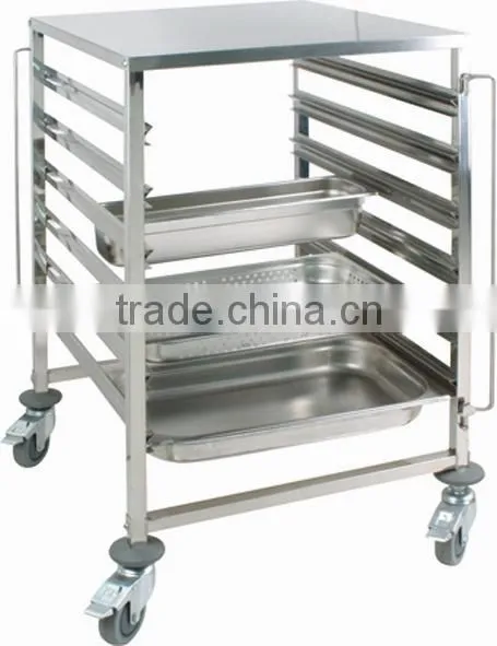 Stainless Steel Restaurant Serving Trolley With Wheel photo-6