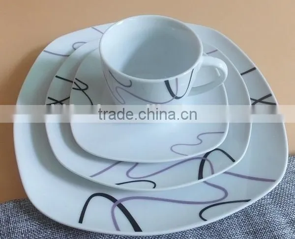 Ceramic Porcelain Tableware Dinner Sets With Simple Design Porcelain Dinnerware Item Square Crockery Dinner Sets photo-4