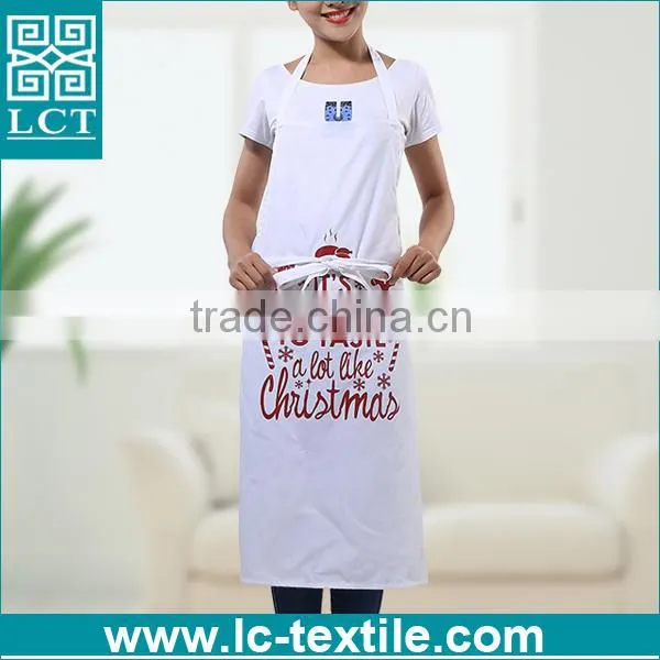 Wholesale Cotton White Christmas Cute Design Print Cheap Bulk Aprons for Kitchen photo-3