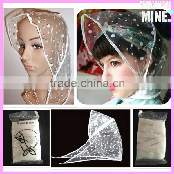 PE Full Over Printed Rain Bonnet, Waterproof Rain Hat photo-3