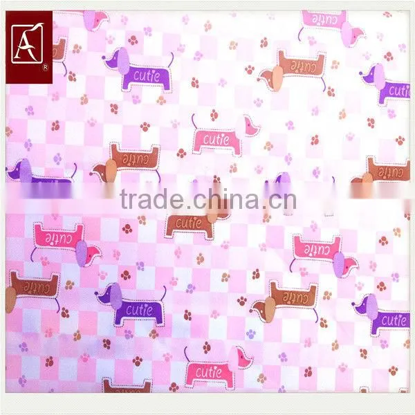 Printed/PU Coated Polyester Twill Preach Skin/ Microfiber Fabric