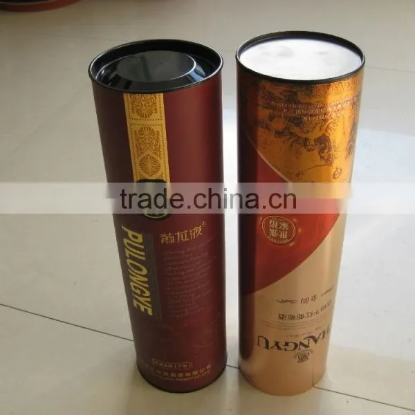 Hot Sale 4 Color Printed Paper Tube for Red Wine Packing photo-2