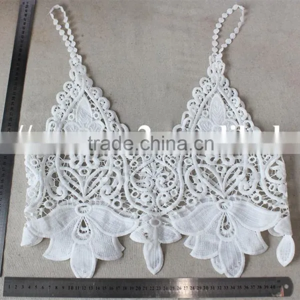 High Quality Big Lily Flower Pattern Polyester Kintted Embroidery Vest for Wholesale photo-6