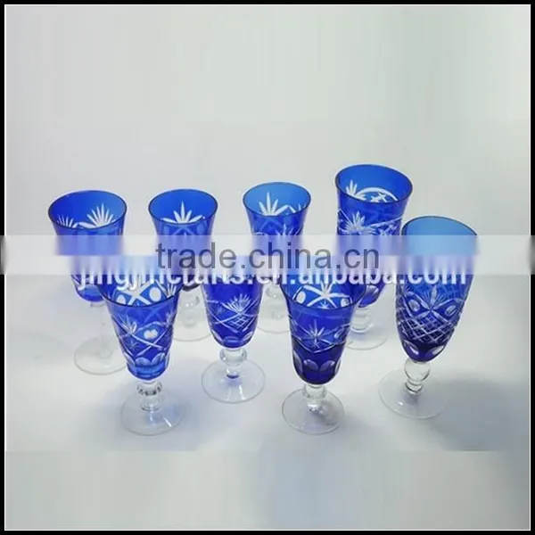 2017 China Traditional Made Overlay Etched Pink Wine Glass photo-5