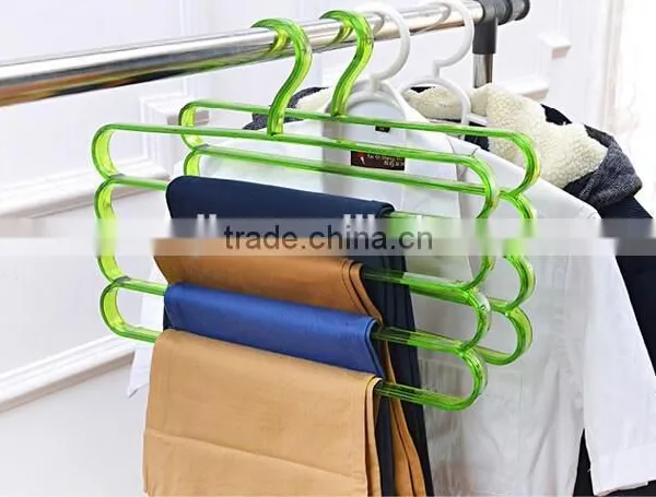Fashion Colorful 4Layer Plastic Trousers Hanger Towel Hanger Clothes Hanger photo-4