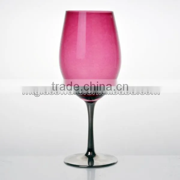 Color Red Wine Glass With Silver Stem and Base photo-5