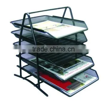 Large 5 Tiers Metal Mesh Desk Organizer Document Tray photo-2