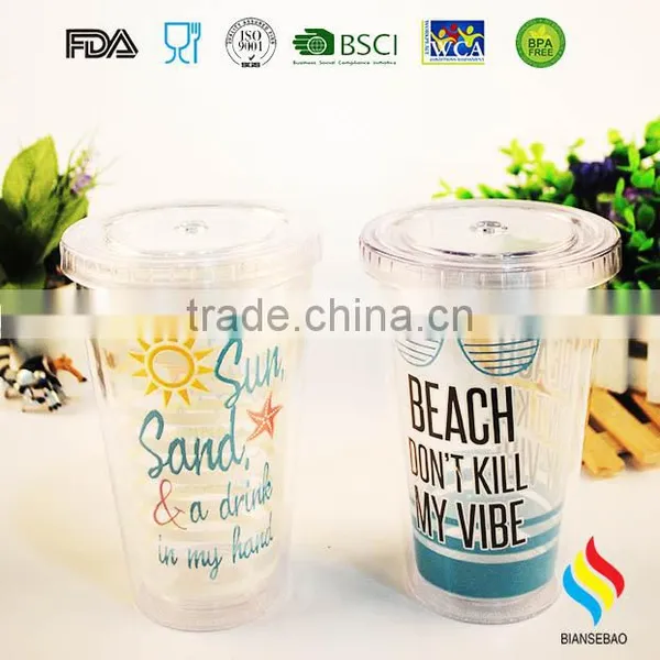 LFGB Passed PS 450ml Plastic Tumbler Cups With OEM LOGO photo-3