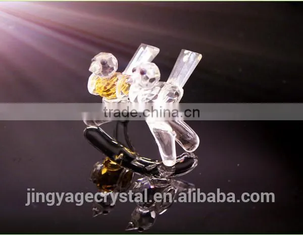 Wholesale Double Crystal Birds With a Trunk as Customized Crystal Gifts/crystal Wedding Table Gift for Guests photo-2