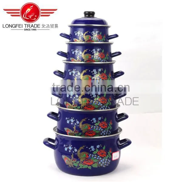 Quality Guarantee Enamel Kitchenware Decal Cookware / Cooking Pot With Mirror Face photo-2